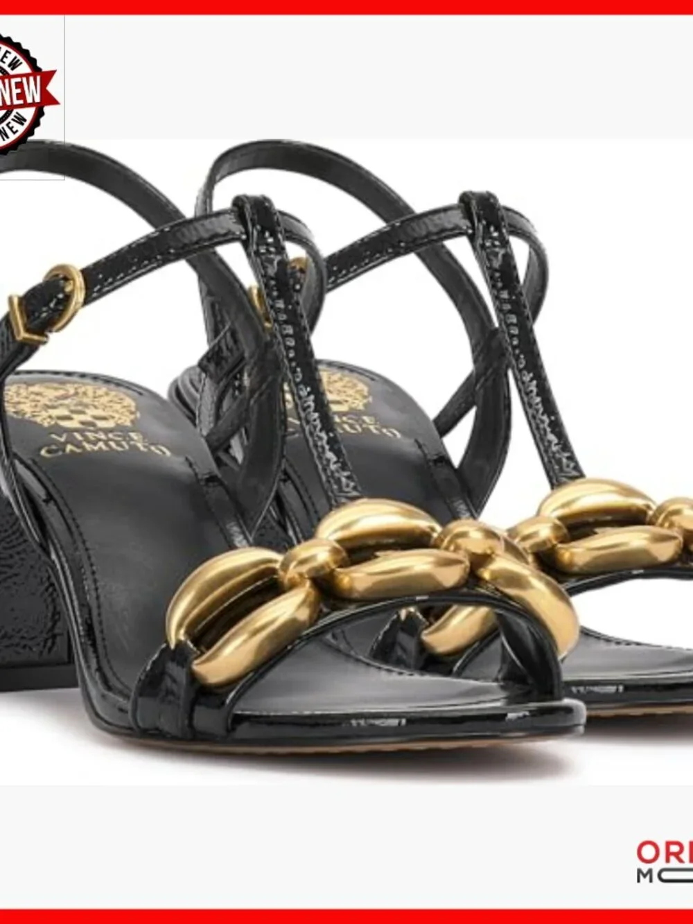 Leather Heeled Sandals with T-Strap and Block Heel